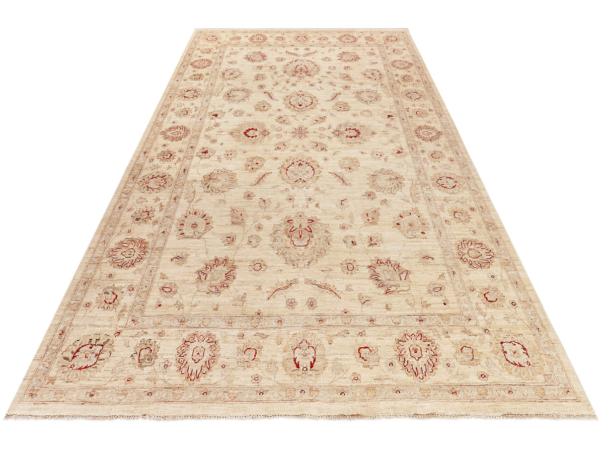 Afghan rug, cream with scattered red motifs, flat weave look