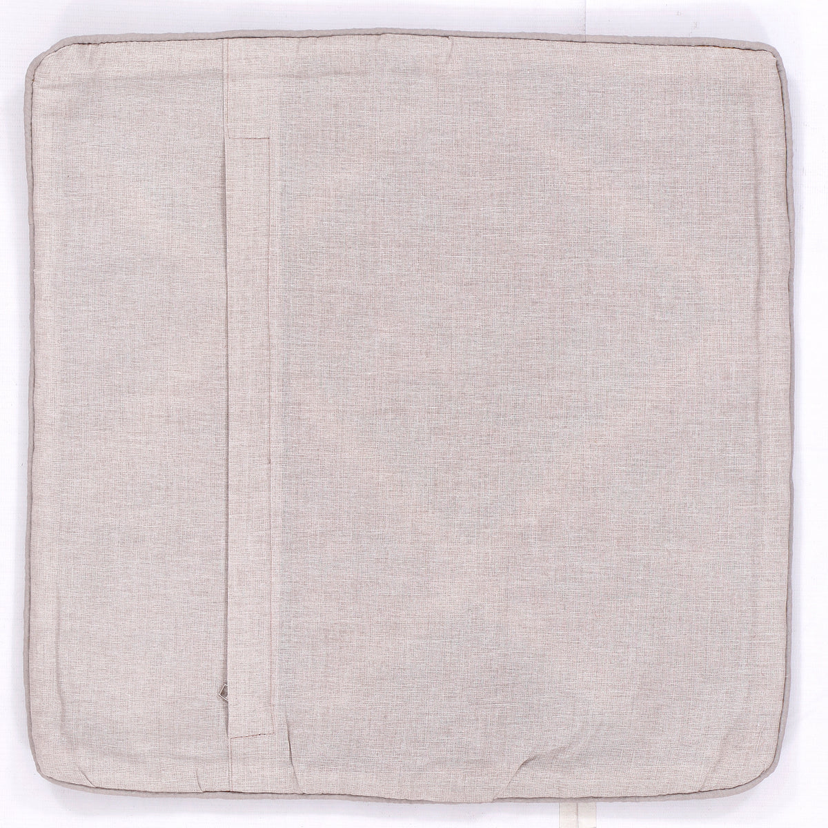 Kilim cushion cover, light neutral fabric back with stitched seam lines
