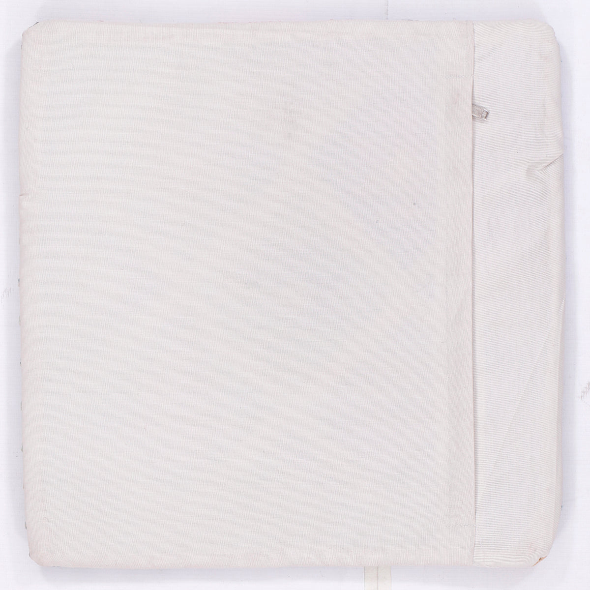 Off-white kilim cushion back with side seam and zipper, 45x45 cm