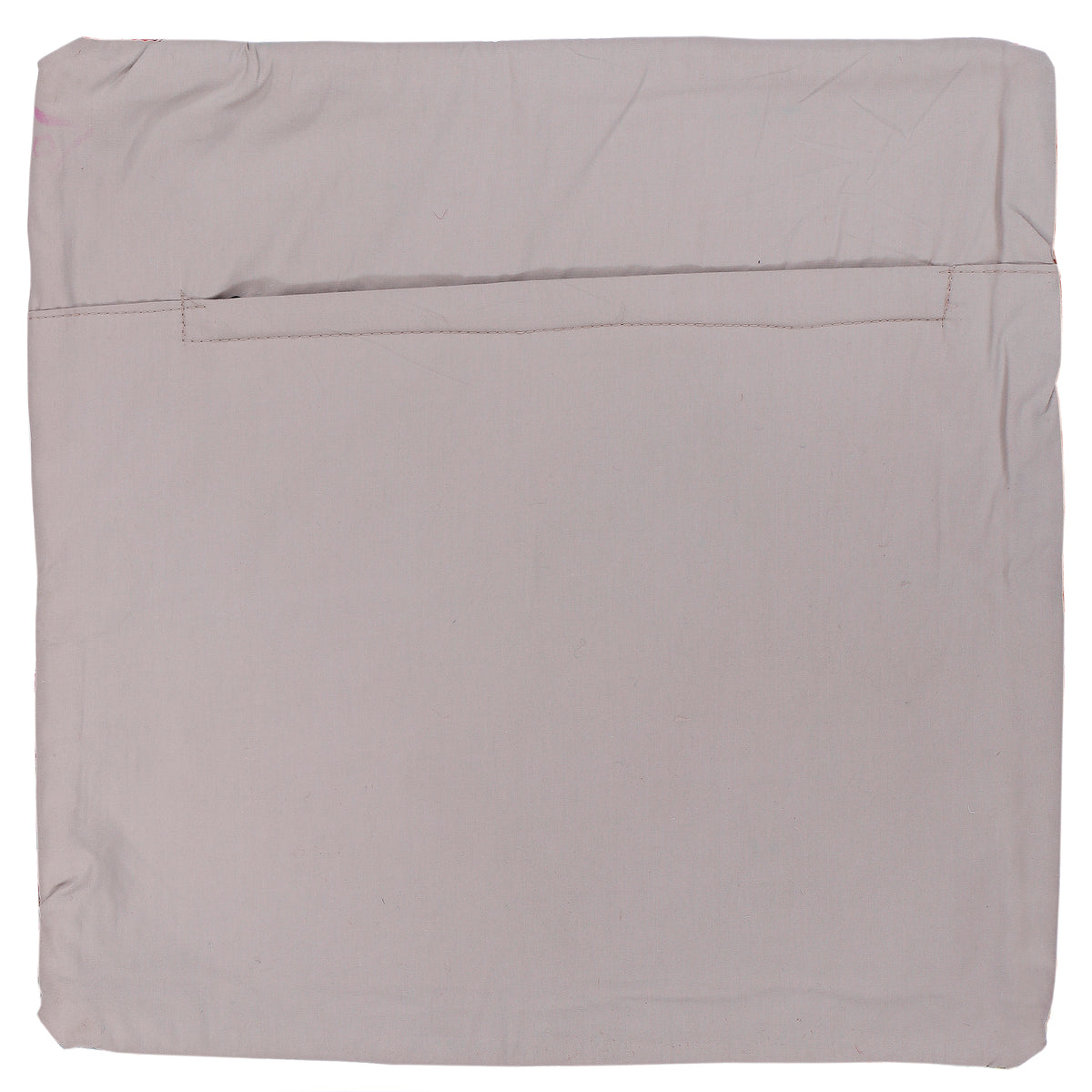 Cushion cover, 45x45 cm, light gray fabric with stitched seam